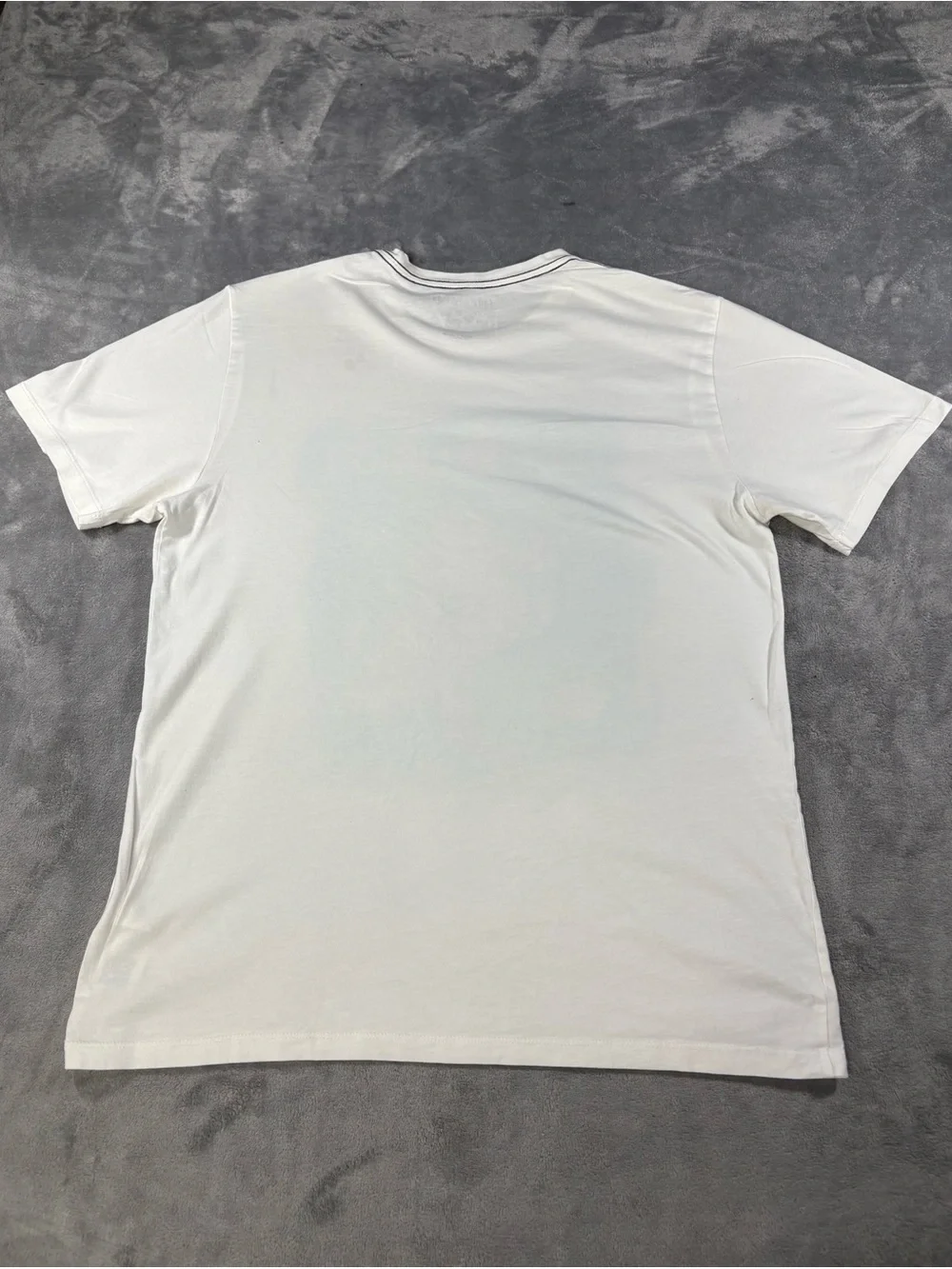 Vintage True Religion Men’s White Tee with Teal Graphic Logo